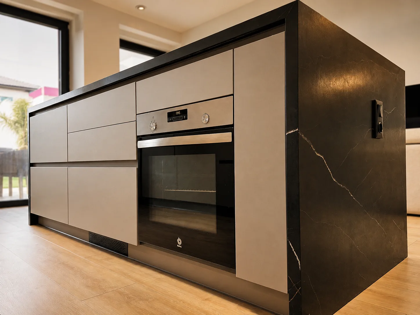 Una cocina abierta al salón, diseñada como parte de la arquitectura
