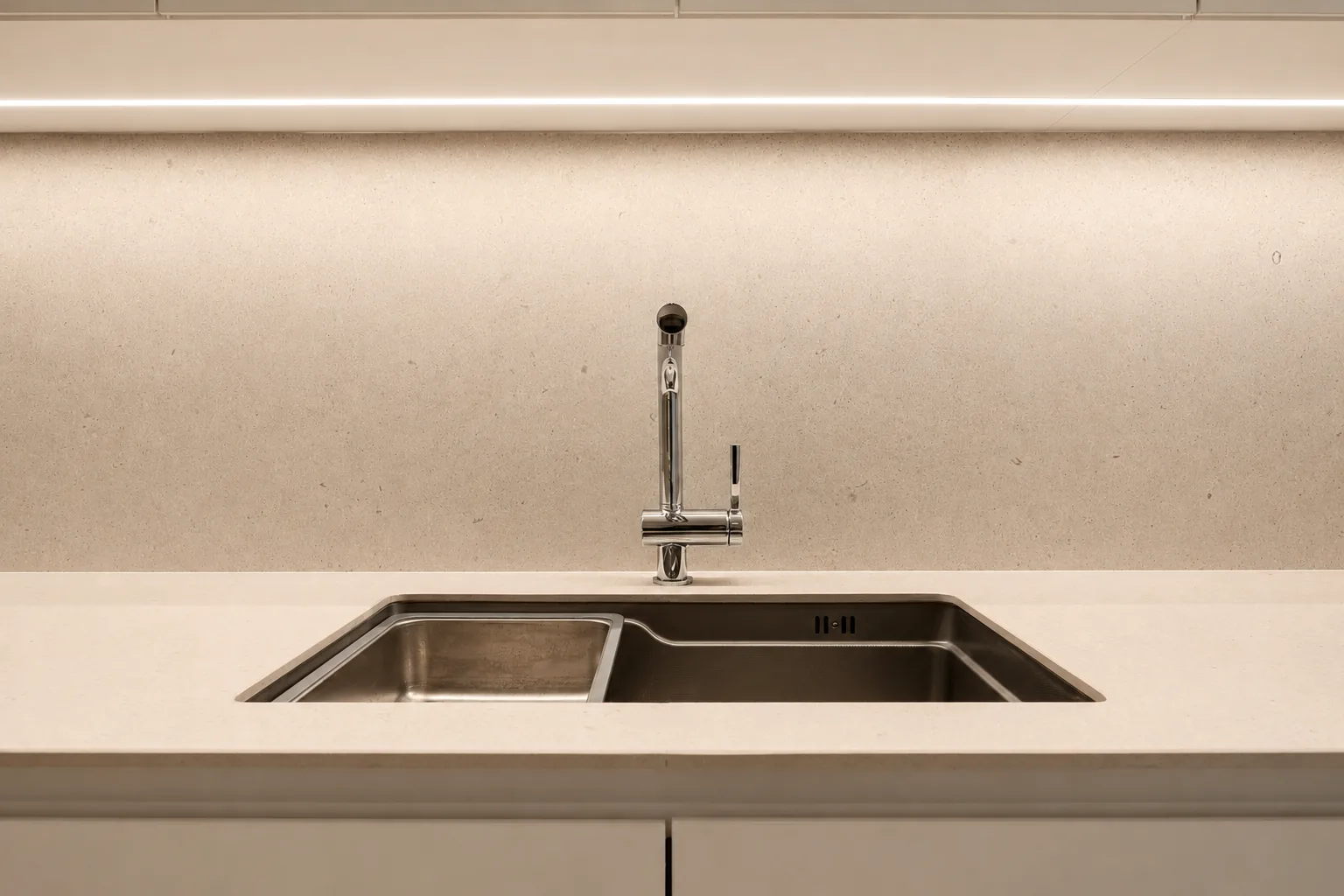Cocina blanca muy luminosa con isla y lavadero independiente