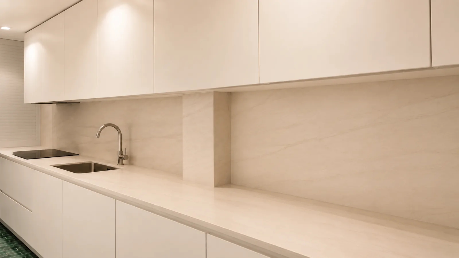 Una cocina estrecha que lo integra todo