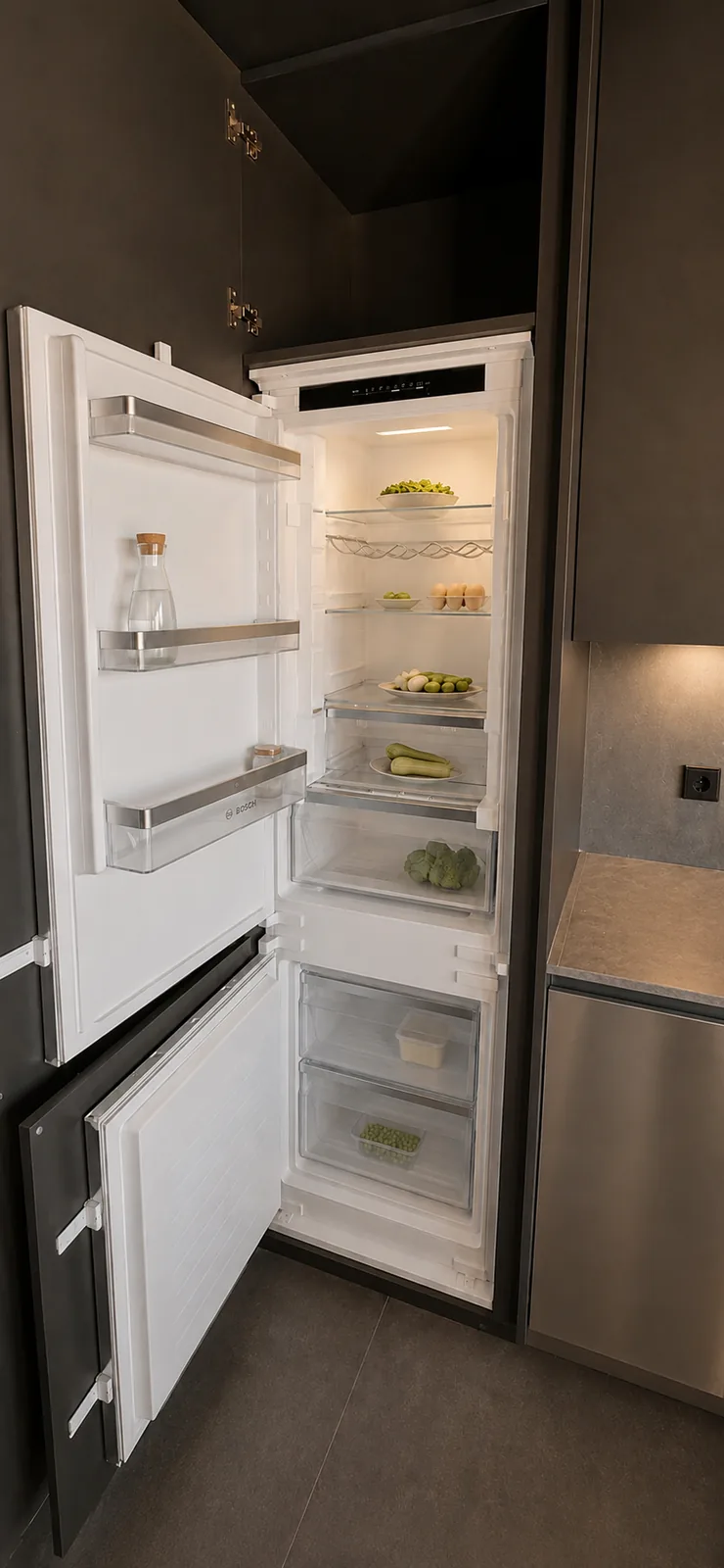 El contraste que convierte una cocina en una pieza contemporánea