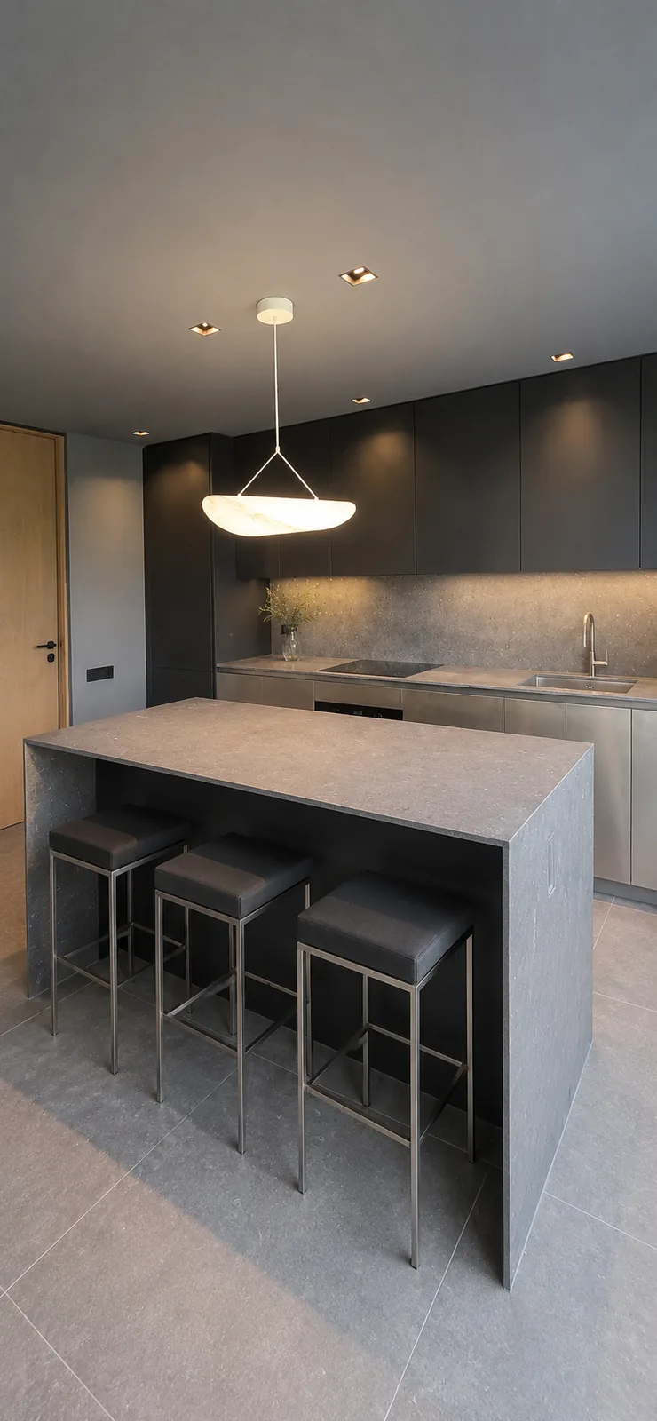 El contraste que convierte una cocina en una pieza contemporánea